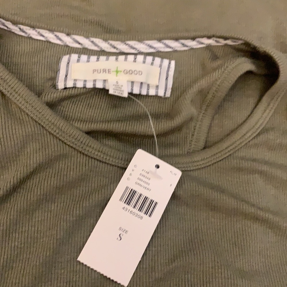 Nwt Racerback Ribbed Tank Top Green Pure + good - Picture 6 of 6